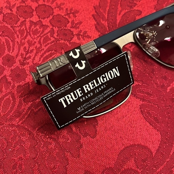 Brand New True Religion Brown Matte Metal Square Sunglasses 100% UV Protection - Picture 15 of 16